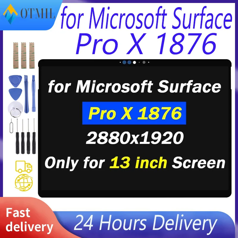 

13 ” AAAA+++++ LCD For Microsoft Surface Pro X 1876 LCD Display Touch Screen Digitizer Assembly For Surface Pro X LCD M1042400