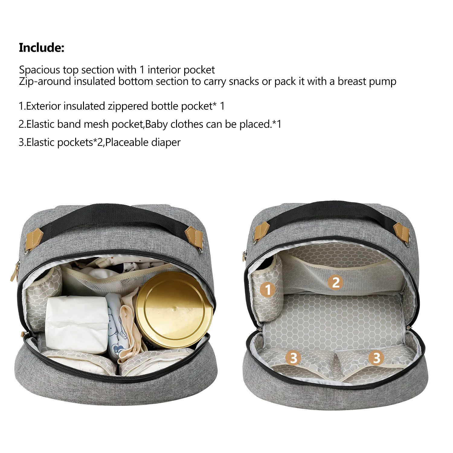Baby Bag  Diaper Bag Backpack Baby Bottle Bag for Parents Stylish Baby Bag OrganizerSophisticated and Spacious Backpack - 4