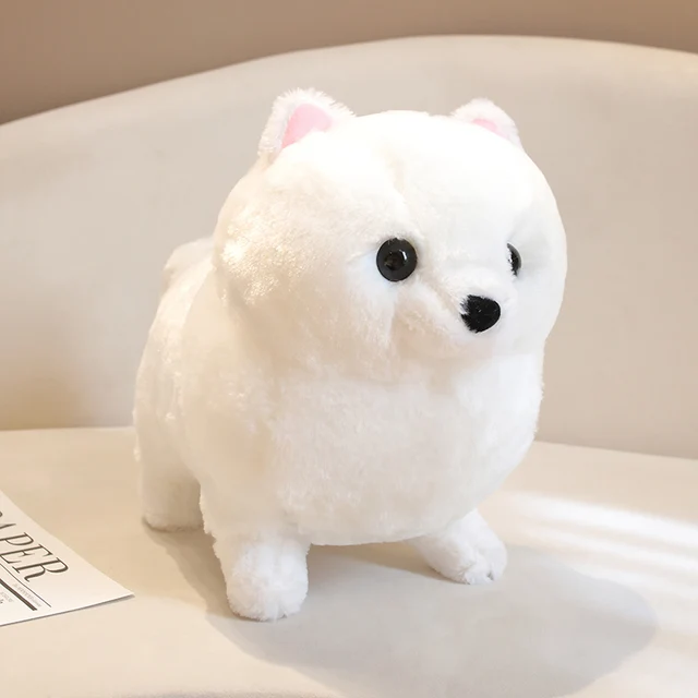 Simulation Pomeranian Dog Plush Toy Fluffy Lifelike Teddy Dog Puppy Plushies Doll Cute Soft Kids Toys for Girls Boys Home Decor