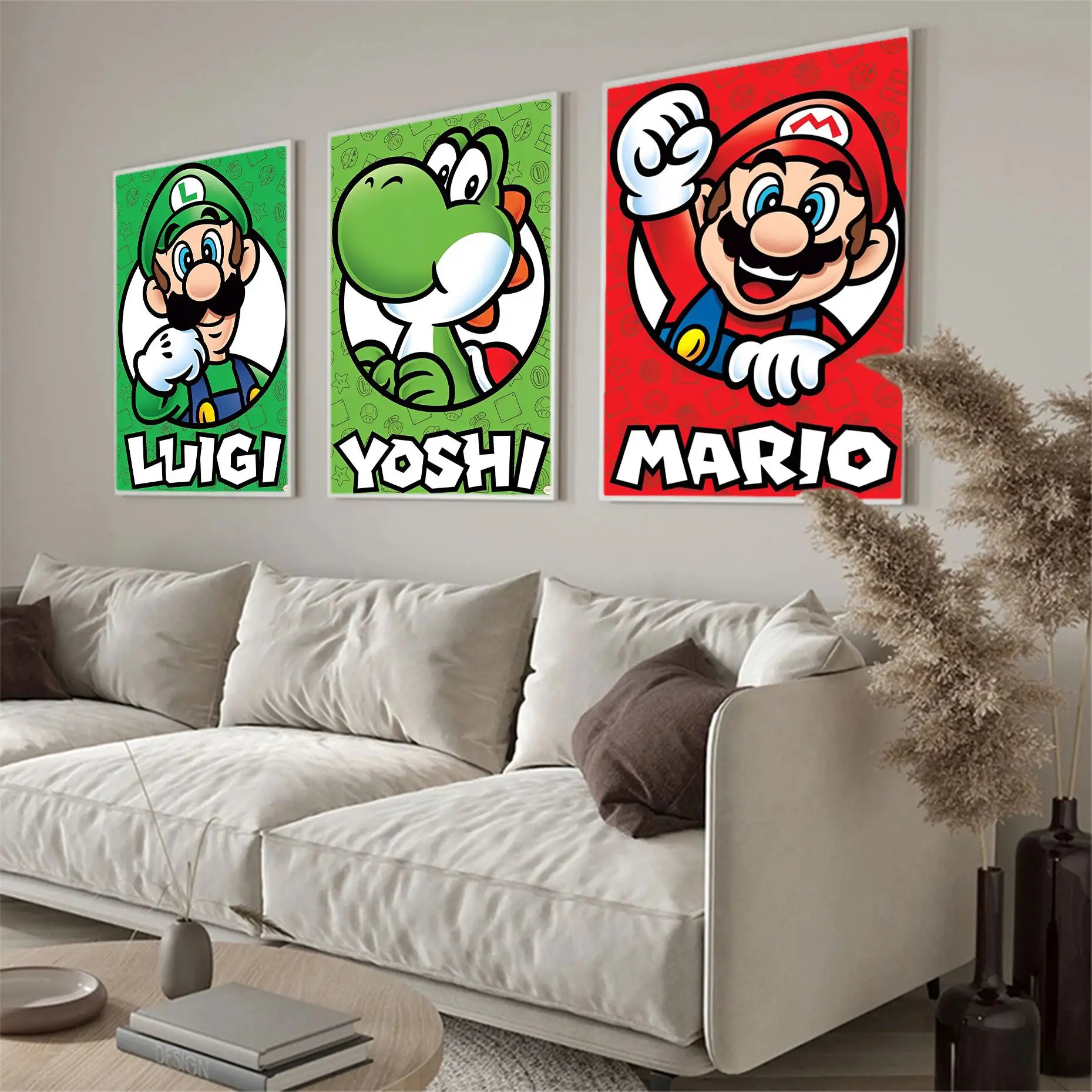 

Uncle Mushroom Anime Posters Sticky Retro Kraft Paper Sticker DIY Room Bar Cafe Nordic Home Decor