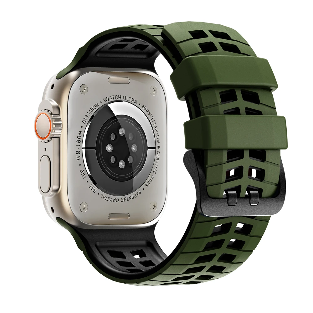 Atmungsaktives Armband für Apple Watch Ultra 3 2 Series 11 10 9 7 8 6 SE 49mm 45mm 46mm 42mm 44mm Silikonarmband Correa iWatch Armband – Detail 20