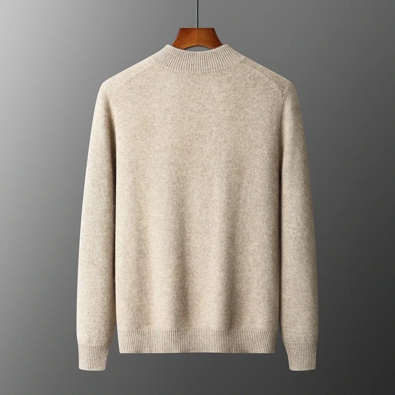 Maglione caldo da uomo in lana merino al 100% colletto a lupetto cardigan con cerniera ispessito autunno inverno nuove magliette a maniche lunghe lavorate a maglia in cashmere 2