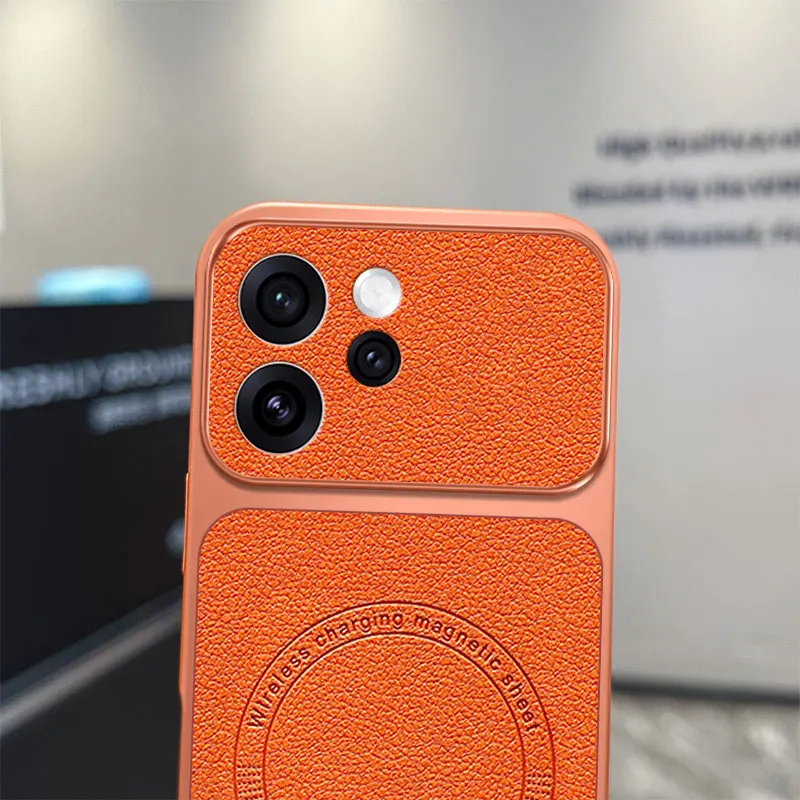 Luxury Leather Magnetic Scrub Shockproof Phone Case Cover