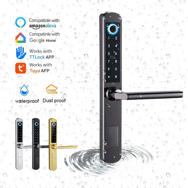 

TT lock App BLE APP Smart Door Lock Waterproof fingerprint Biometric digital for sliding door