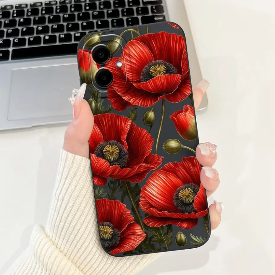 Beautiful Floral Phone Case - Soft Silicone Shockproof Cover with Bumpers