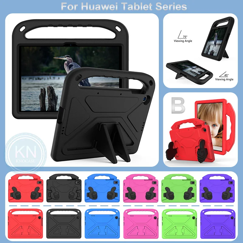 

For Huawei Matepad 10.4 T10 T10S T8 T3 8.0 T5 10.1 M6 8.4 M3 M5 8.4 M5 M3 Lite 8.0 Kids Safe Eva Case Shockproof Stand Cover