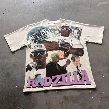 Maglietta con stampa a motivo anime, stile Y2K, abbigliamento da donna