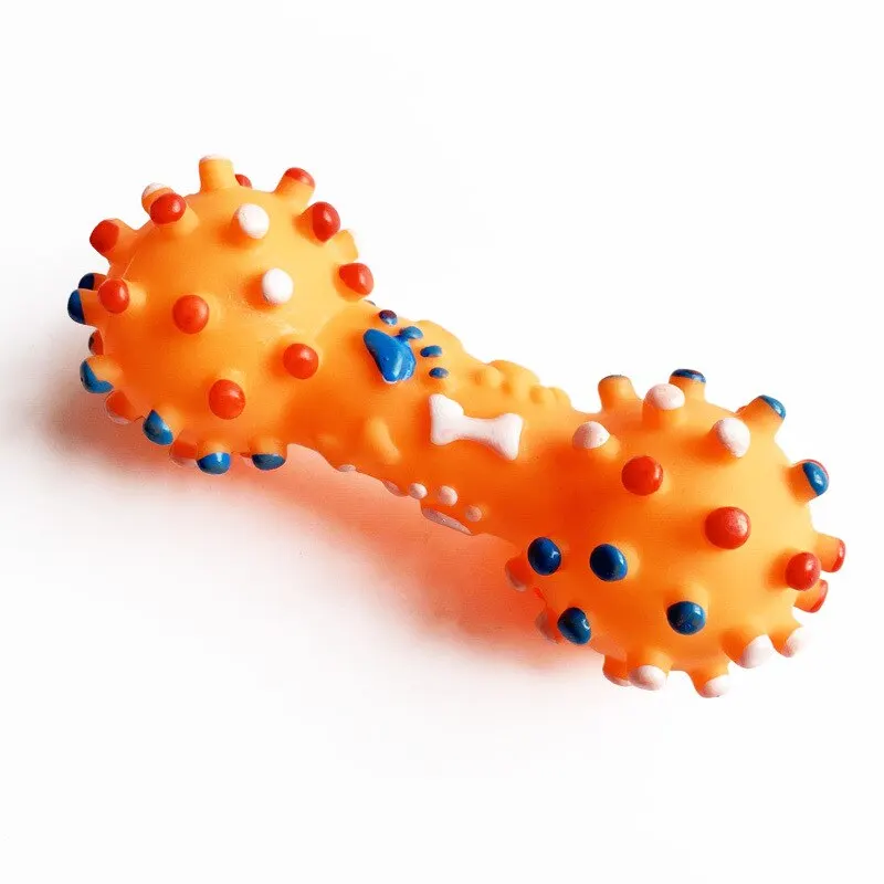Pet Dog Training Collar 1pc Orange Bone Shape Training Dog Voice Toy Squeak Pet Chew Bite Resistant Pet Training Accessories