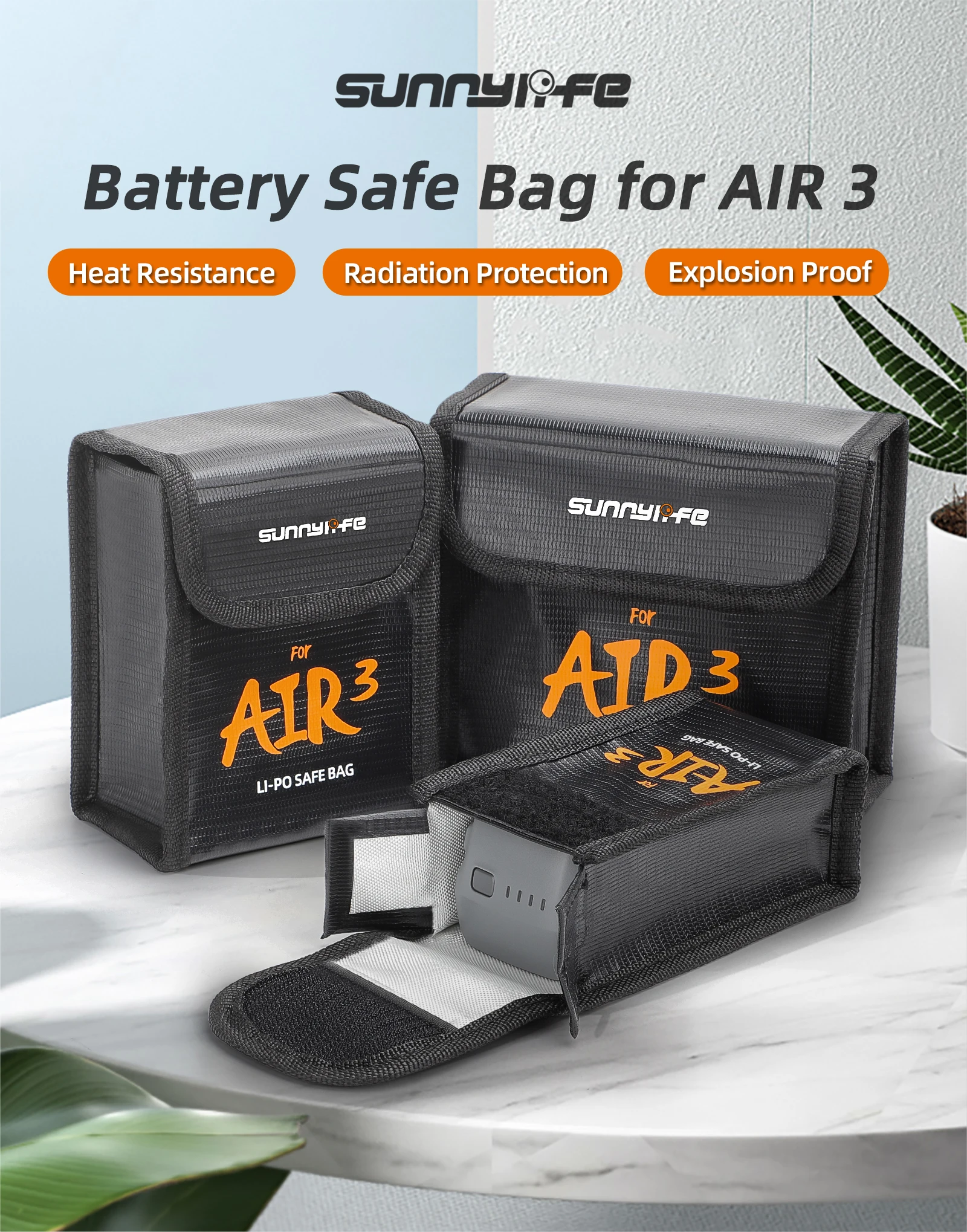

Battery Safe Bag For DJI Air 3 Explosion-proof Protective Bag Battery Storage Case For DJI Air 3 Drone Accessories