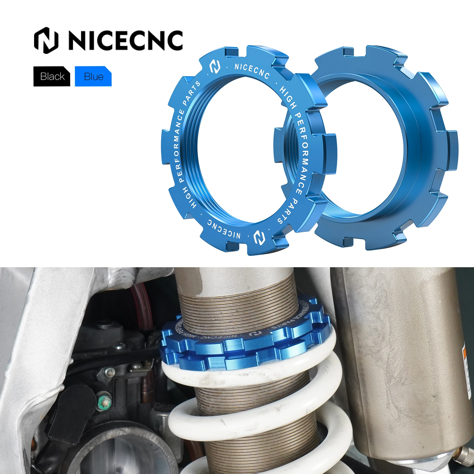 NICECNC Motorcycle Rear Shock Spring Preload Adjuster Nut For Yamaha