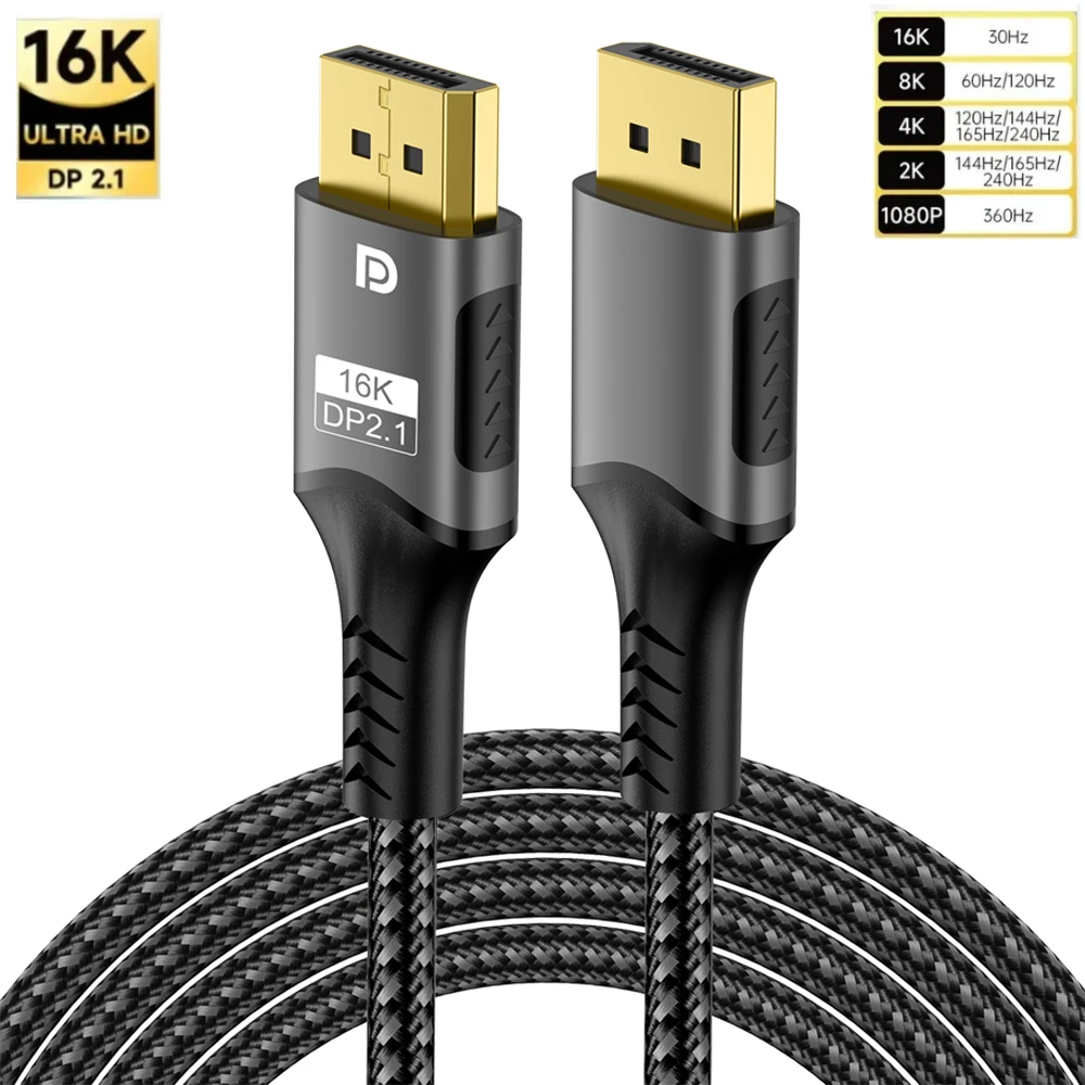 Ultra-High-Definition DisplayPort Cable for Gaming and Entertainment