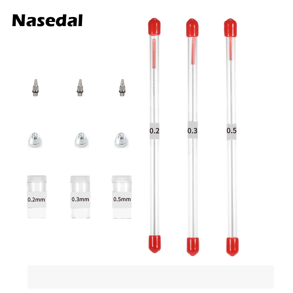 Сменные иглы для аэрографа, насадка 0,2 мм, 0,3 мм, 0,5 мм