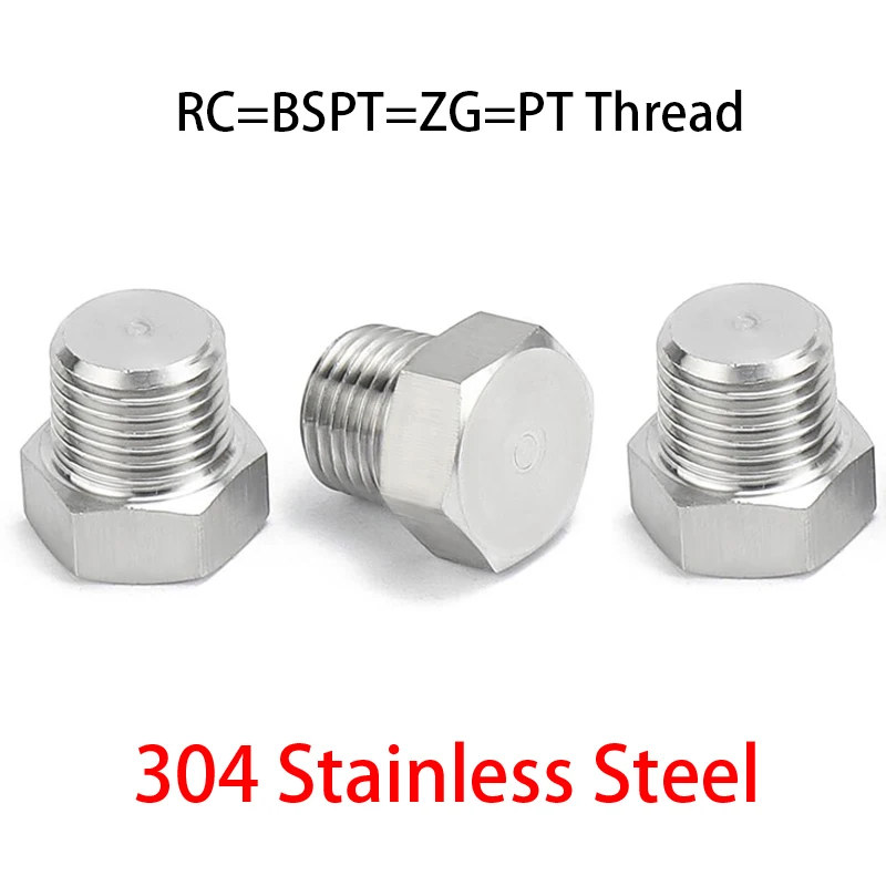 Linha de Atarraxamento rc zg Bspt 11 1-1 Polegada 304 Hexágono Externo de Aço Inoxidável Encanta a Tomada do Tampão da Extremidade do Parafuso