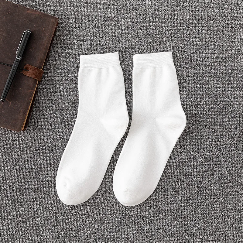 5Pairs/Lot Men's Bamboo Fiber New Casual Business Anti-Bacterial Deodorant Breatheable Crew Men Compression Socks