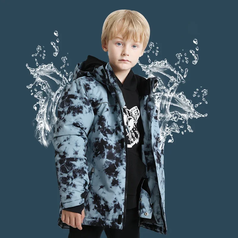 Winter Ski Jackets Children Waterproof Thickening Snowboarding Jackets Boys Thermal Coldproof Windproof Skiing Clothes Coats