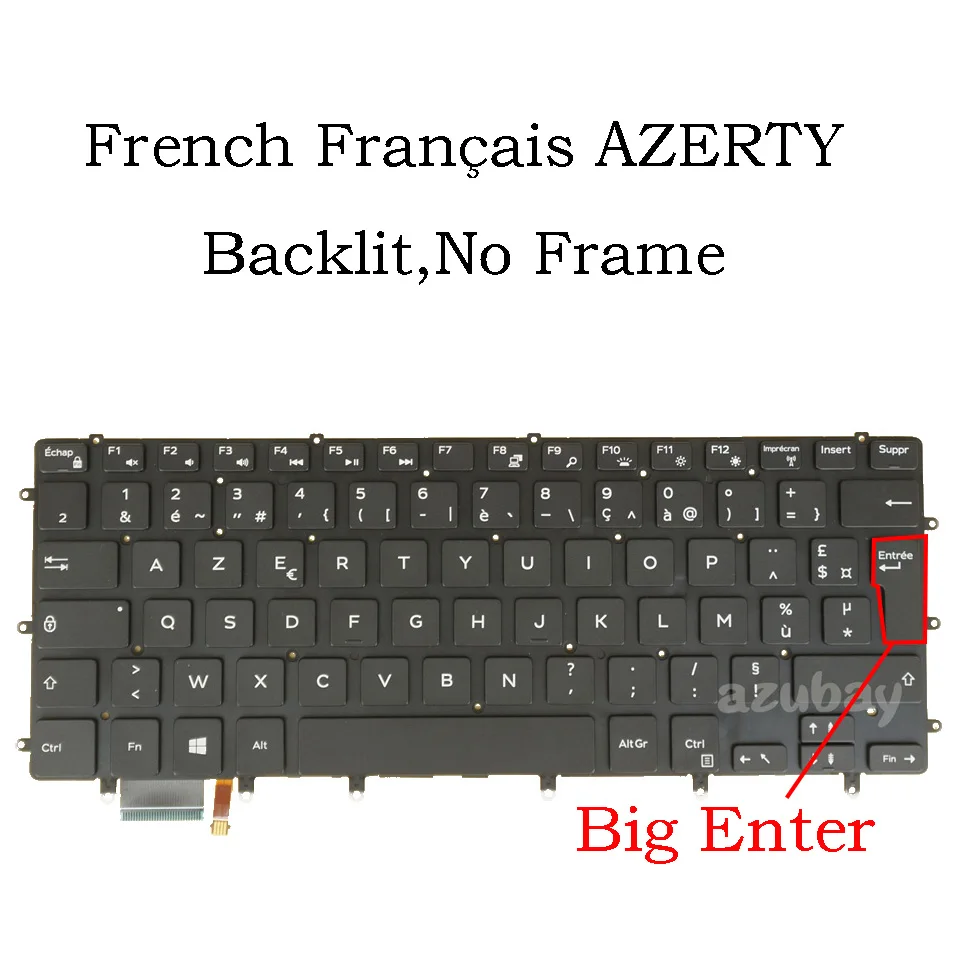 US LA Spanish Swiss French Nordic Keyboard For Dell XPS 15 7590