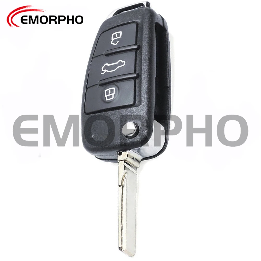 EMORPHO 3 Buttons Remote Fob Flip Key 8E Chip 315 434 868 MHZ For 2006-2015 A6 Q7 S6 IYZ 3314 4F0837220R 4F0837220M 4F0837220T