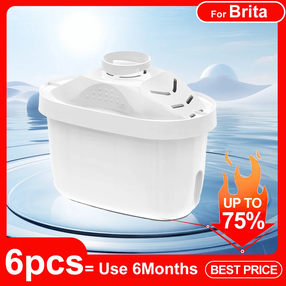 

6PCS NSF Certified for BRITA MAXTRA+ Plus Water Pitcher Filter Cartridge of Water Purification Filtery