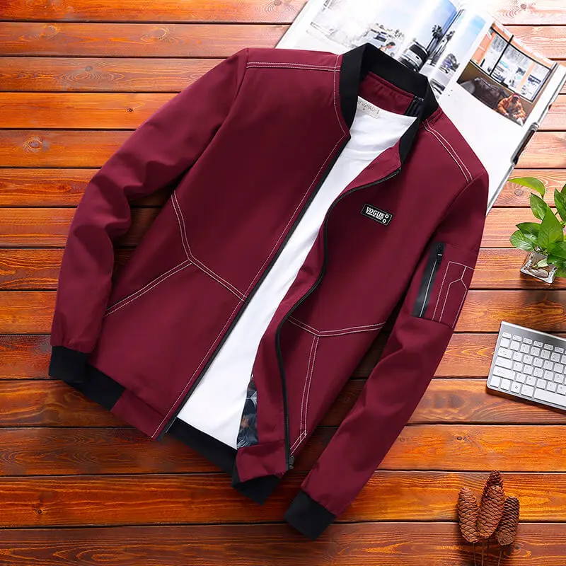 Men Bomber Jacket Long Sleeve Zipper Military Windbreaker Big Size Stand Collar Motorcycle Jacket Slim Men Clothing Luxury Brand