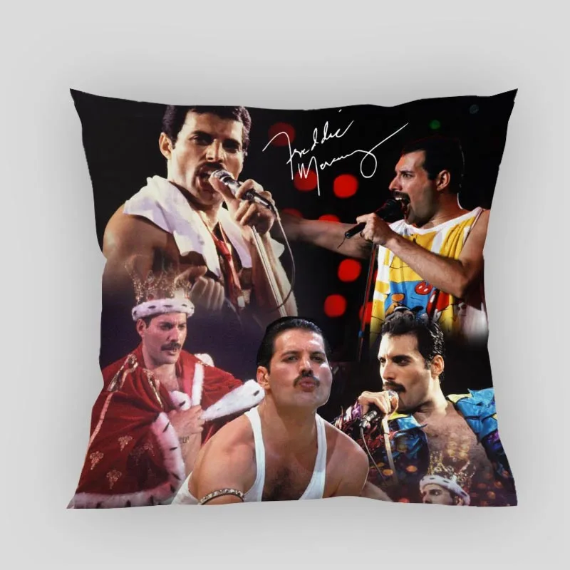 

Custom Freddie Mercury Pillowcases Printed Square Pillowcase Home Decorative Zipper Pillow Cover 35X35cm40X40cm(One Side)