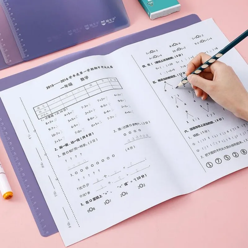 2pc Plastic A4 File Folders Pad Translucent Drawing Writing Scale Student Exam Soft Pad Filing Products