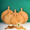 Bamboo Cutting Board with Handle Wooden Tray Round Rectangular Pizza Peeling Cutting Board Cut Food Bread Fruit Vegetables 4