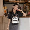 Small Silver Backpack for Women 2024 New Fashion Texture Women's Handheld Book Bag Versatile Soft Leather Backpack 3