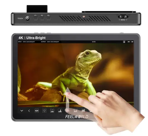 FEELWORLD LUT11S 울트라 브라이트 IPS 터치 스크린 3DLUT 3G-SDI HDMI DSLR 카메라 필드 모니터, F970 외장, 10.1 인치, 2000nit 2