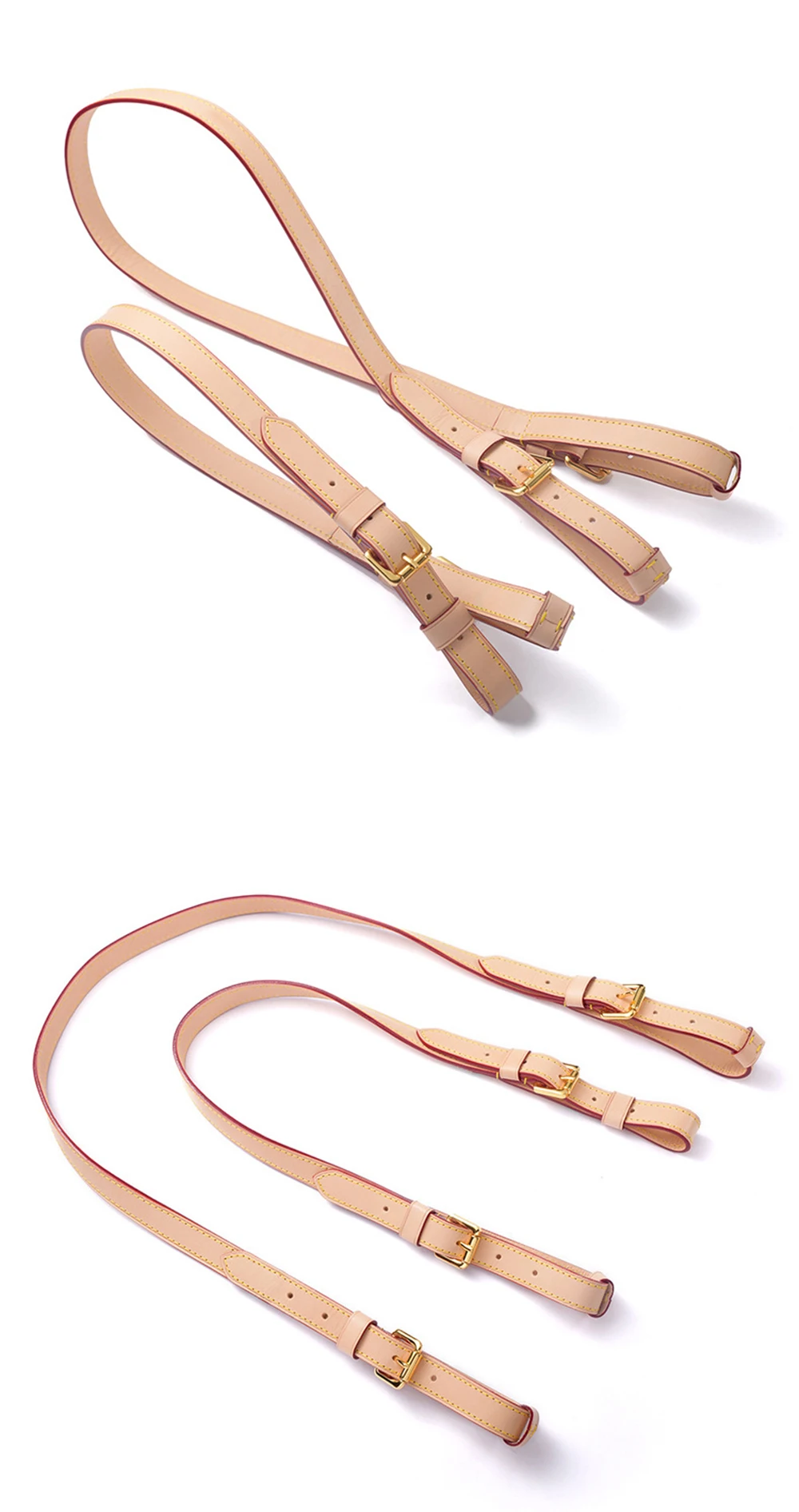 Vachetta Genuine Leather Bag Strap Adjustable Shoulder Bags Crossbody Messenger Handbag Handle Belts DIY Replacement Accessories