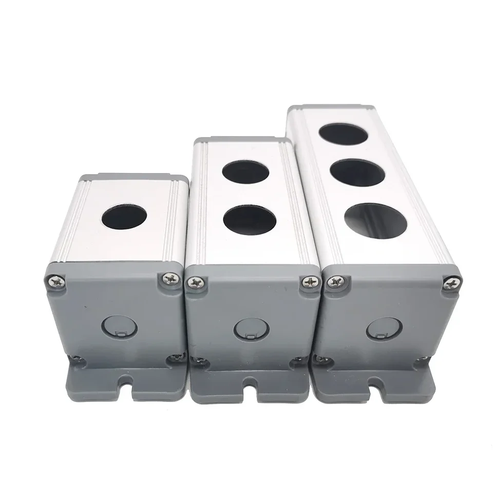Boîtier De Commande Industriel à Boutons-Poussoirs - Métal/Aluminium - 6 Trou 22mm - 45x45mm