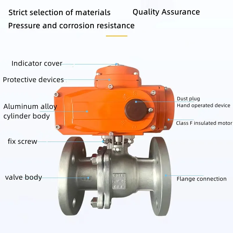 JTAIV 2 inch Pipe fittings 2 Way Flange Water Stainless Steel Water Flow Control motorized Electric Ball Valve