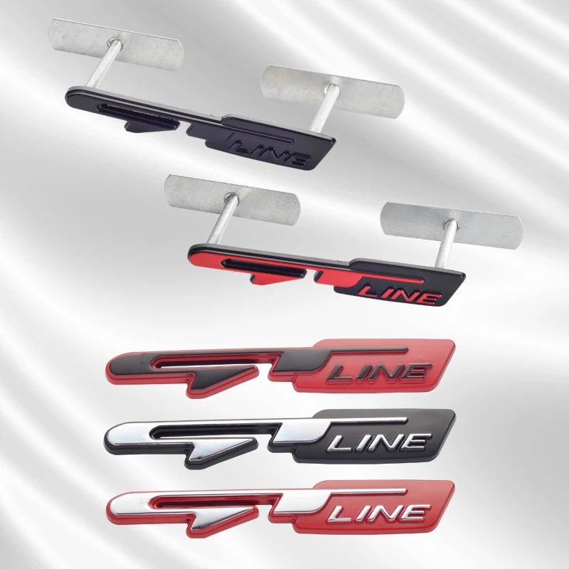 3D Metal Gt Line Grille Badge Emblema Anteriore Posteriore Tronco Body Sticker Per Sorento K6 Peugeot 508 307 3008 207 Accessorio Hyundai