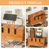 Box Solid Wood Cable ganizer Desk Router Cover Cord Hider Storage rustic appearance sturdy construction home 2