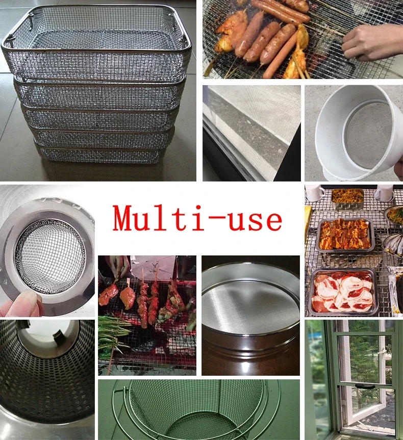 4-500 Mesh Metal Mesh Filter Net Metal Mesh Filter Food Grade 304 Stainless Steel Home Kitchen Water Food Bean Powder Oil Filter Screen Filtration