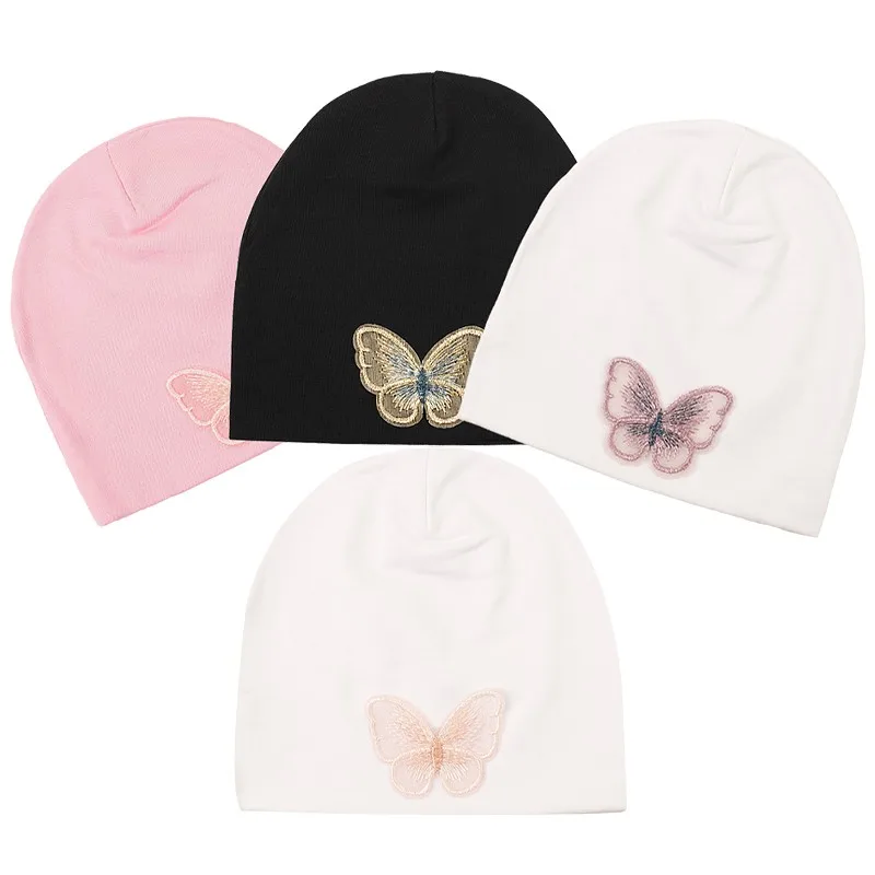 Kids Children Soft Baby Big Bow Cotton Beanie Hats For Newborn Baby Girls Boys New Butterfly Gorros Caps Knit Hat