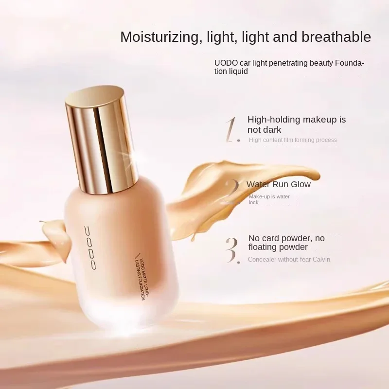 UODO Liquid Foundation Dry Skin Hydrating Oil Control Full Coverage Long Lasting Korean Makeup Waterproof Foundation