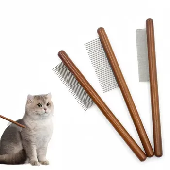 Pet Flea Comb Cat Dog Comb for Ticks Removal Tools Stainless Steel Grooming Brush for Matted Hair Pet Hair Cleaning Supplies