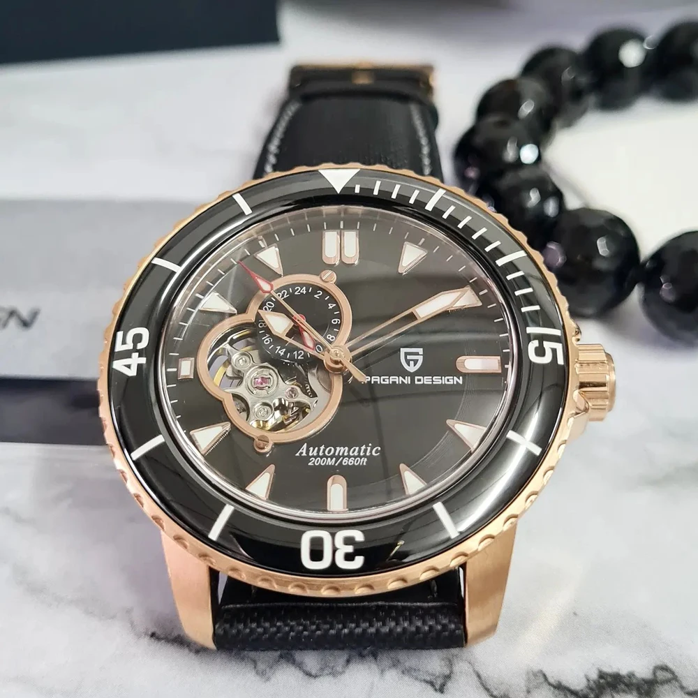 PAGANI DESIGN Top Brand Luxury Automatic Watch For Men Mechanical Watches Ceramic Bezel Luminous NH39 Movement 20Bar Clock Reloj