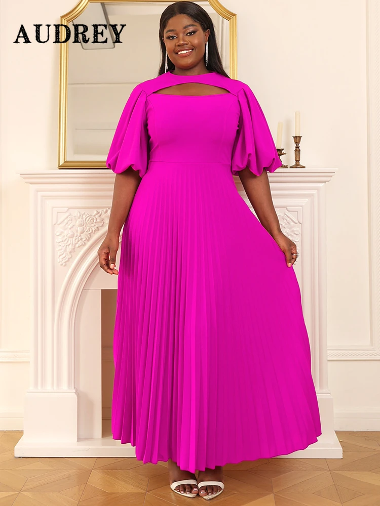 

Fashion Cutout Sleeve Plus Size Women Dress Casual Boho Lantern Sleeve Evening Dresses Ladies Long Luxury 2023 Vestido Feminino