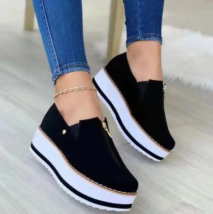 Zapatillas Cómodas Con Plataforma Para Mujer Zapatos Elegante Informales  Casual