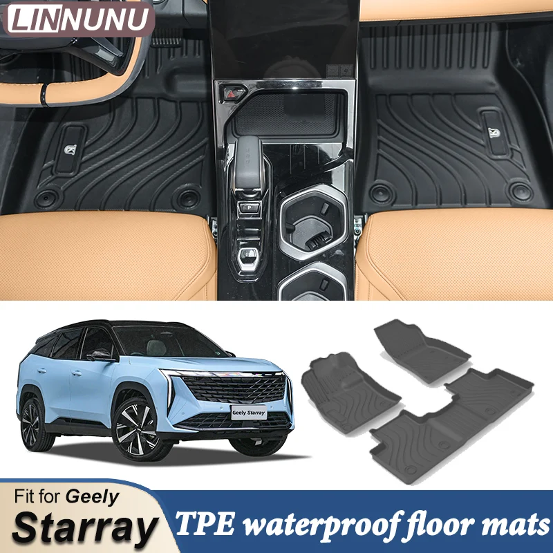 

LINNUNU Fitfor Geely BoYue L Atlas II Car Floor Mats TPE Carpets Foot Pads Interior Accessories Styling Decorative Parts Starray