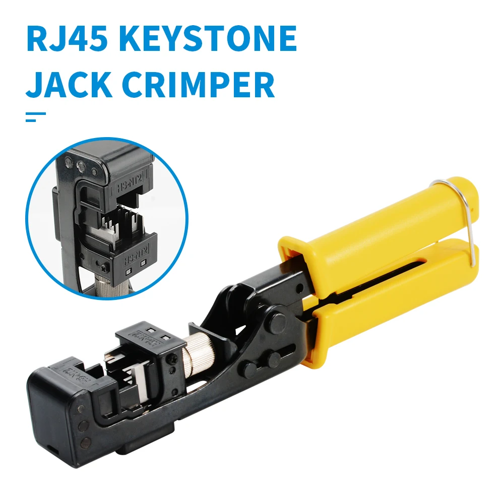 Yankok 180 grados Keystone Jack Punch Down Tool (compatible con conectores de 8 posiciones específicos de la serie AMP 110), adaptador CAT5/5e y CAT6/6A, crimpadora de terminación rápida