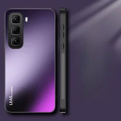 AG Frosted Camera Protection Armor Case - Matte Hard Shockproof Cover with Bumper for InfinixHot 50 Pro (Purple)