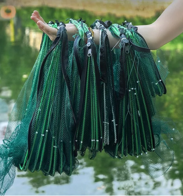 Ground Fish Cage Living-Fish Cage 24 Holes Foldable Net Catch Fish/Loach Net Anti-corrosion Crab Cage Shrimp Cage Fishing Net 2