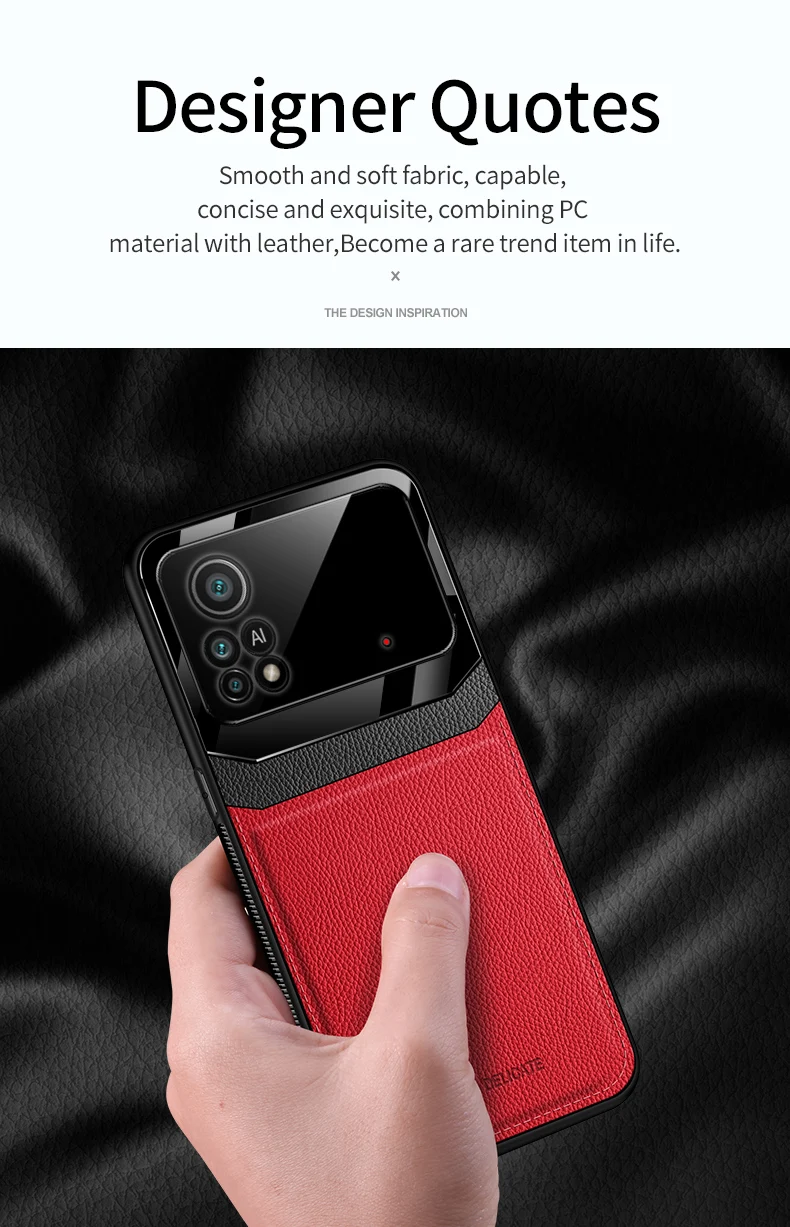 KEYSION Moda Custodia Antiurto per POCO X4 Pro 5G PU Pelle Specchio Vetro Molle Del Silicone Del Telefono Della Copertura Posteriore per Xiaomi POC_voghion.com