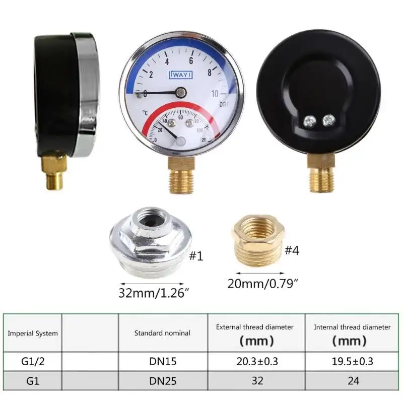 Manometers voor vloerverwarming en cv-installaties