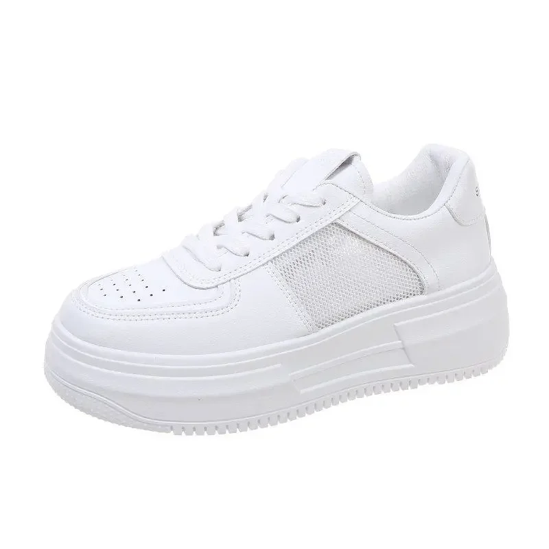 Little White Shoes Women's 2024 Summer New Versatile Thick Sole Popular Casual Heightening Small stature Matsuke Sole Shoes