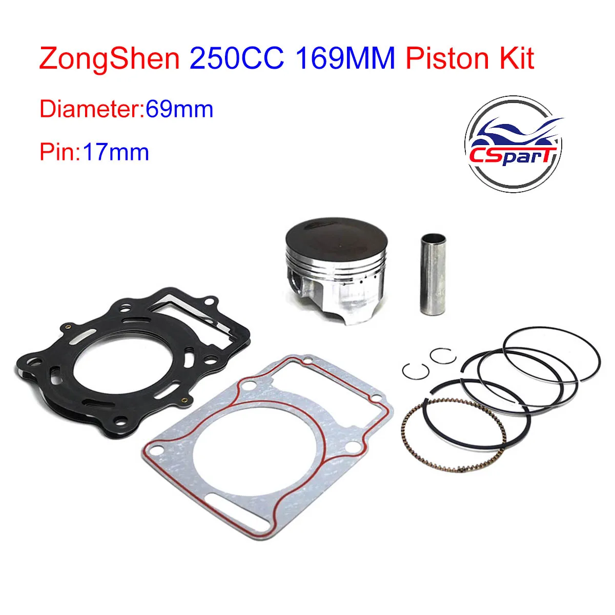Zs169Mm 69Mm 17Mm 250 250Cc Kit Anello Pistone Zongshen Xmotos Apollo Kayo Bse Dirt Pit Bike Parts