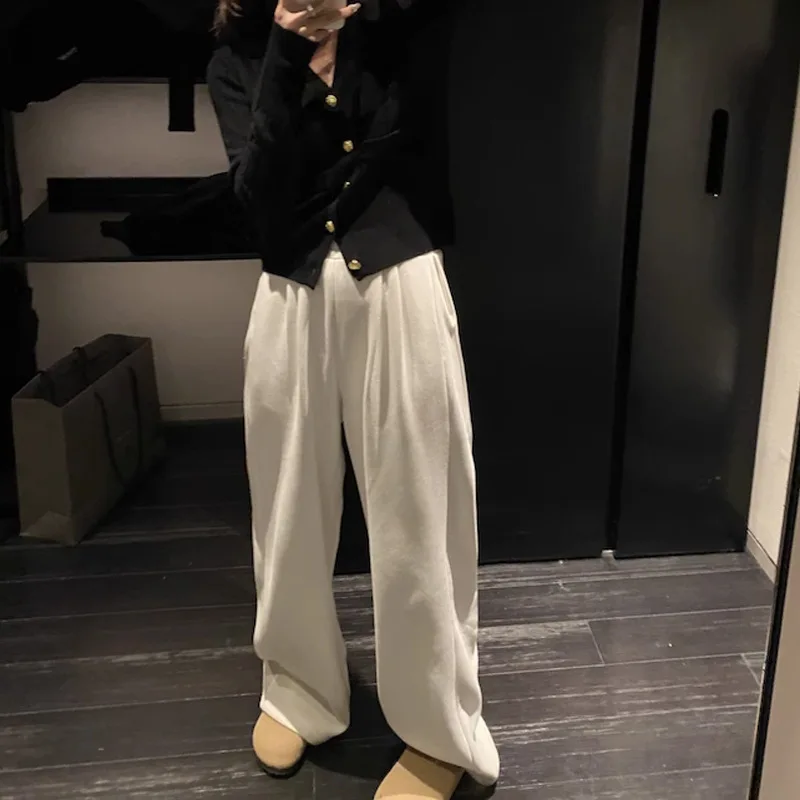 Korean Harajuku Fleece Warm Sweatpants for Women Winter Baggy Sport Jogger Pants Vintage Hippie Brushed Trousers Y2k Clothes