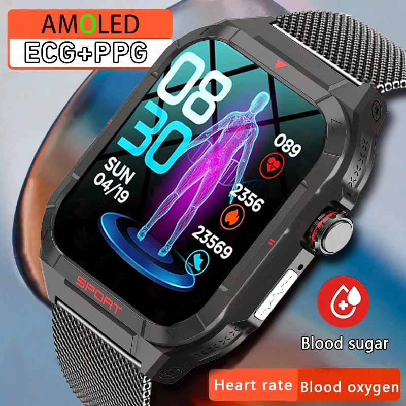 

Military Outdoor Smart Watch Men 2023 New ECG+PPG Heart Rate Oxygen Monitoring Watch Bluetooth Call Smartwatch For Android IOS